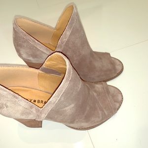 Lucky brand peep toe block heel bootie